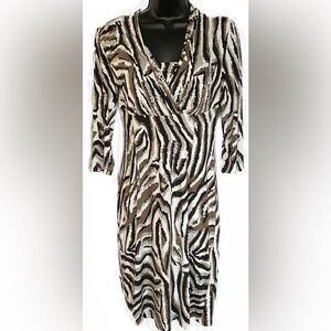 J.Ribkoff BRN/BLK/WHT Lined Dress, 8 Spring Sale